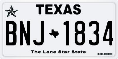 TX license plate BNJ1834
