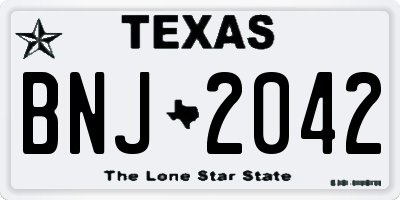TX license plate BNJ2042