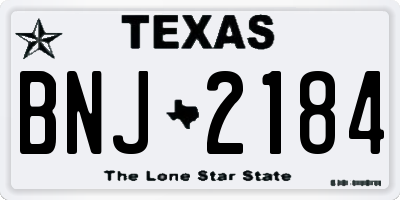 TX license plate BNJ2184
