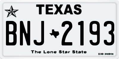 TX license plate BNJ2193