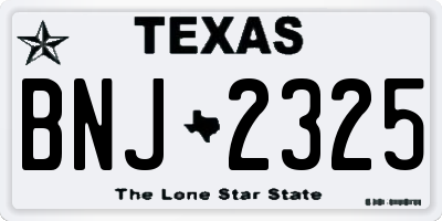 TX license plate BNJ2325
