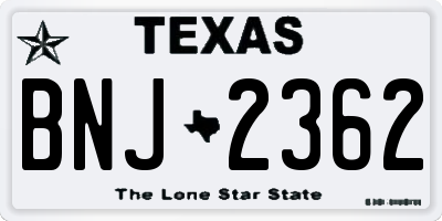 TX license plate BNJ2362