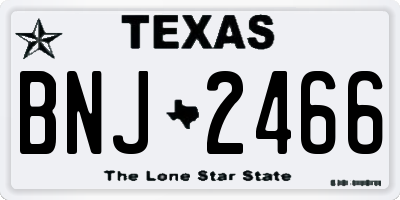 TX license plate BNJ2466