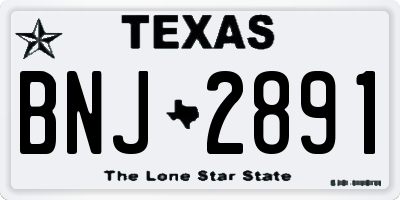 TX license plate BNJ2891