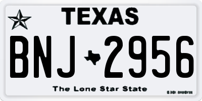 TX license plate BNJ2956
