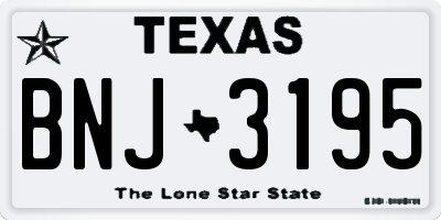 TX license plate BNJ3195