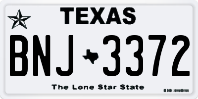 TX license plate BNJ3372