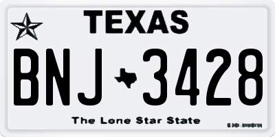 TX license plate BNJ3428