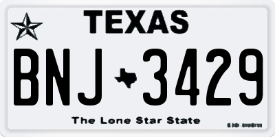 TX license plate BNJ3429