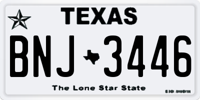 TX license plate BNJ3446