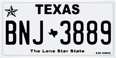 TX license plate BNJ3889
