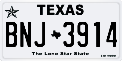 TX license plate BNJ3914