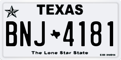 TX license plate BNJ4181