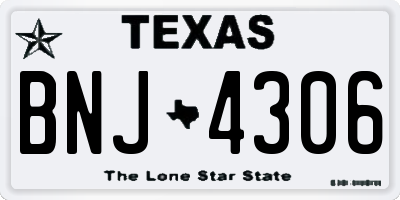 TX license plate BNJ4306