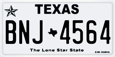 TX license plate BNJ4564