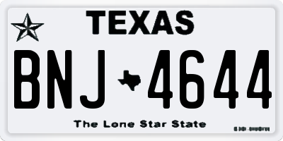 TX license plate BNJ4644