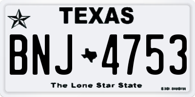 TX license plate BNJ4753