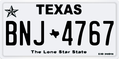 TX license plate BNJ4767