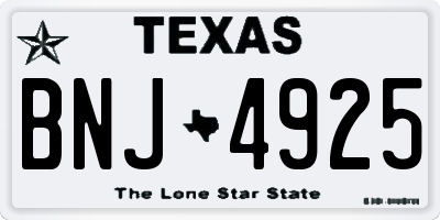 TX license plate BNJ4925