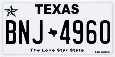 TX license plate BNJ4960