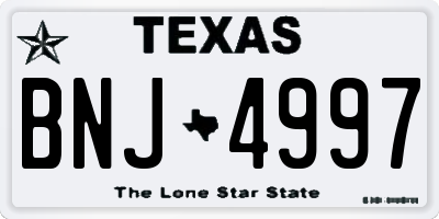 TX license plate BNJ4997