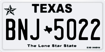 TX license plate BNJ5022