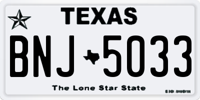 TX license plate BNJ5033