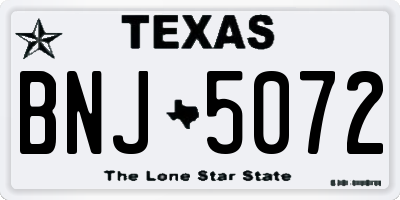 TX license plate BNJ5072