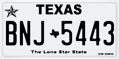 TX license plate BNJ5443