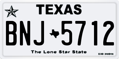 TX license plate BNJ5712