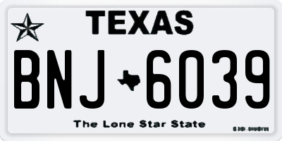 TX license plate BNJ6039