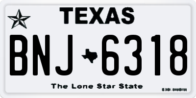 TX license plate BNJ6318