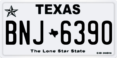 TX license plate BNJ6390