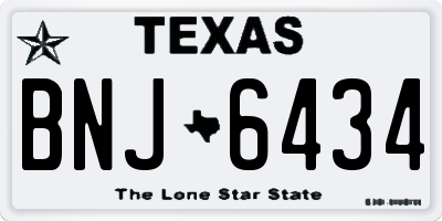 TX license plate BNJ6434