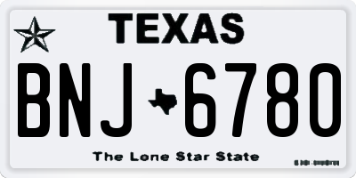 TX license plate BNJ6780