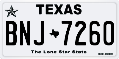 TX license plate BNJ7260