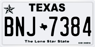 TX license plate BNJ7384