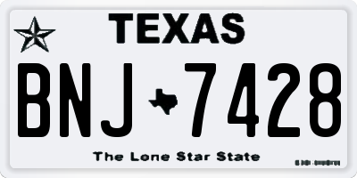 TX license plate BNJ7428