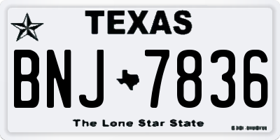 TX license plate BNJ7836