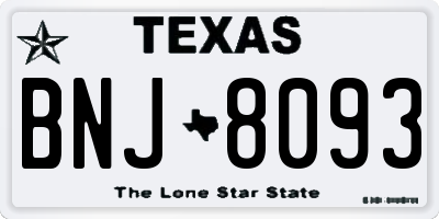 TX license plate BNJ8093
