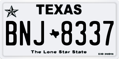 TX license plate BNJ8337