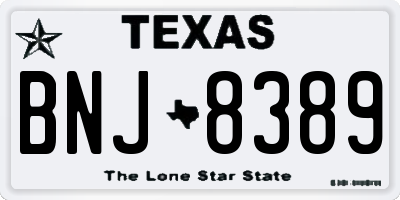 TX license plate BNJ8389