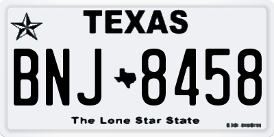 TX license plate BNJ8458