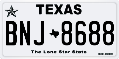 TX license plate BNJ8688