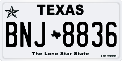 TX license plate BNJ8836