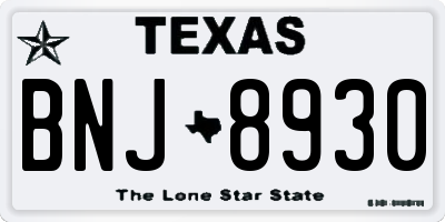 TX license plate BNJ8930