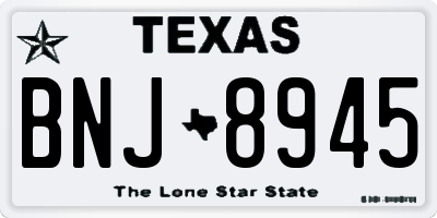 TX license plate BNJ8945