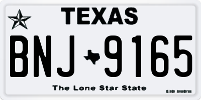 TX license plate BNJ9165