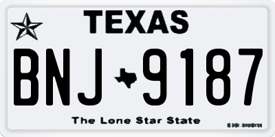 TX license plate BNJ9187