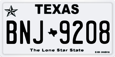 TX license plate BNJ9208